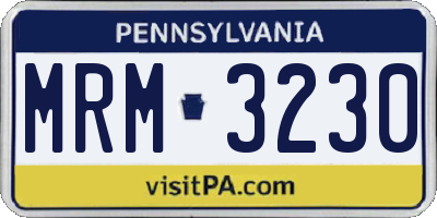 PA license plate MRM3230