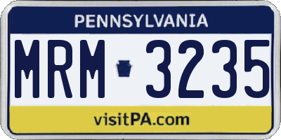 PA license plate MRM3235