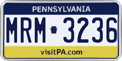 PA license plate MRM3236