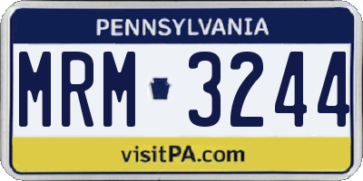 PA license plate MRM3244