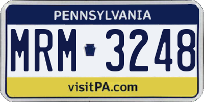PA license plate MRM3248