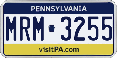 PA license plate MRM3255