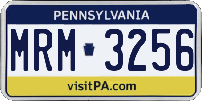 PA license plate MRM3256