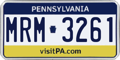 PA license plate MRM3261