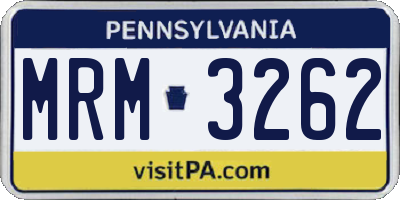 PA license plate MRM3262