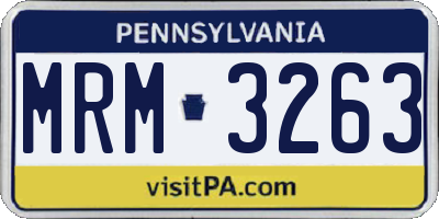 PA license plate MRM3263