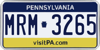 PA license plate MRM3265