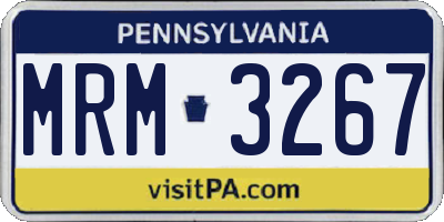 PA license plate MRM3267
