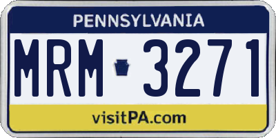 PA license plate MRM3271