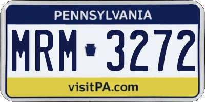 PA license plate MRM3272