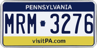 PA license plate MRM3276