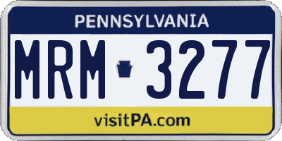 PA license plate MRM3277