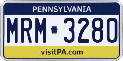PA license plate MRM3280