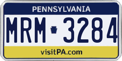 PA license plate MRM3284