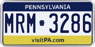 PA license plate MRM3286