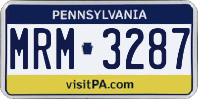 PA license plate MRM3287