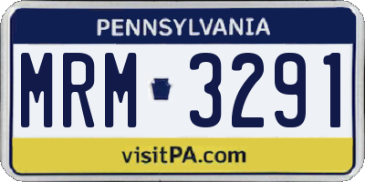 PA license plate MRM3291