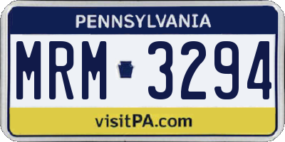 PA license plate MRM3294