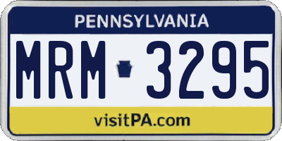 PA license plate MRM3295