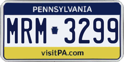 PA license plate MRM3299