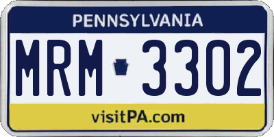 PA license plate MRM3302