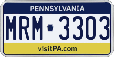 PA license plate MRM3303