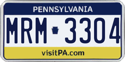PA license plate MRM3304