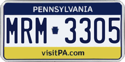 PA license plate MRM3305