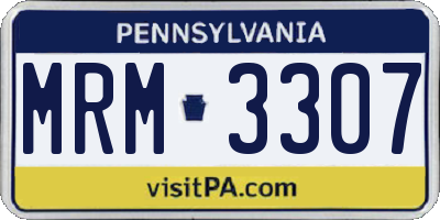 PA license plate MRM3307
