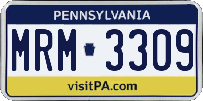 PA license plate MRM3309