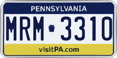 PA license plate MRM3310