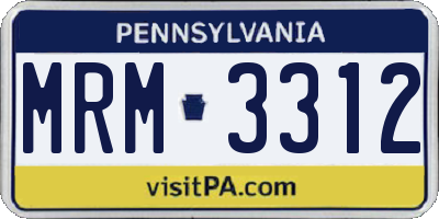 PA license plate MRM3312