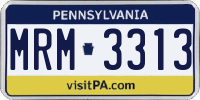 PA license plate MRM3313