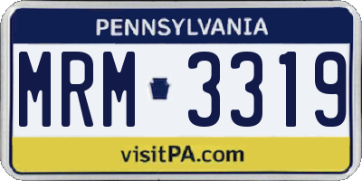 PA license plate MRM3319