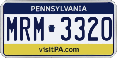 PA license plate MRM3320