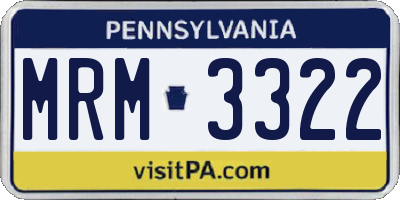 PA license plate MRM3322