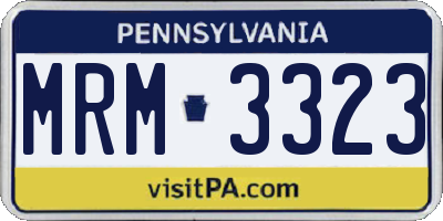 PA license plate MRM3323