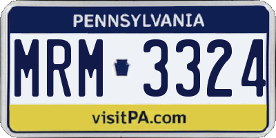 PA license plate MRM3324