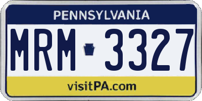 PA license plate MRM3327