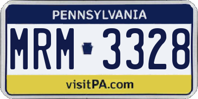 PA license plate MRM3328