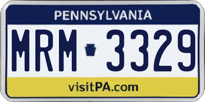 PA license plate MRM3329
