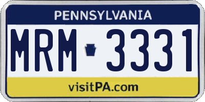 PA license plate MRM3331