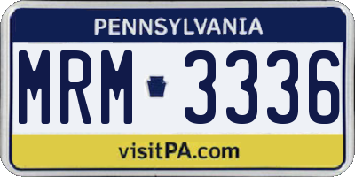 PA license plate MRM3336