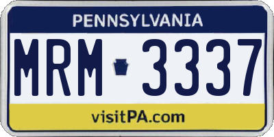 PA license plate MRM3337