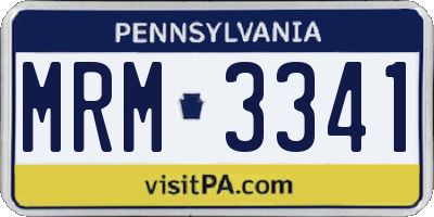PA license plate MRM3341