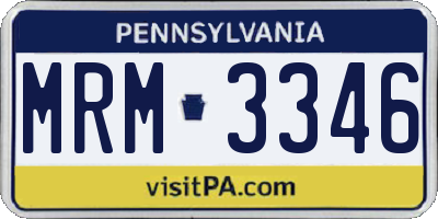 PA license plate MRM3346