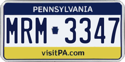 PA license plate MRM3347