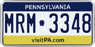 PA license plate MRM3348