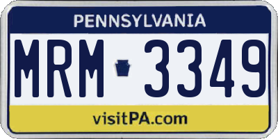 PA license plate MRM3349