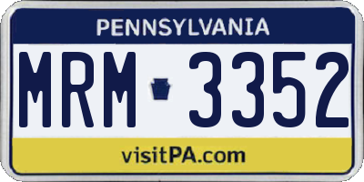 PA license plate MRM3352